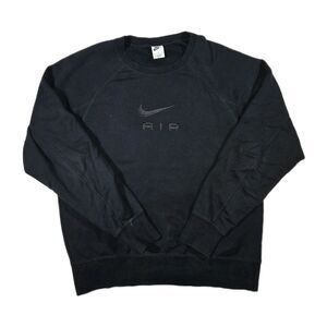 Nike Air Sweatshirt Mens Medium Black French Terry Crew Neck Sportswear
